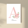 Personalizovano - Pink Flowers Početno slovo i ime