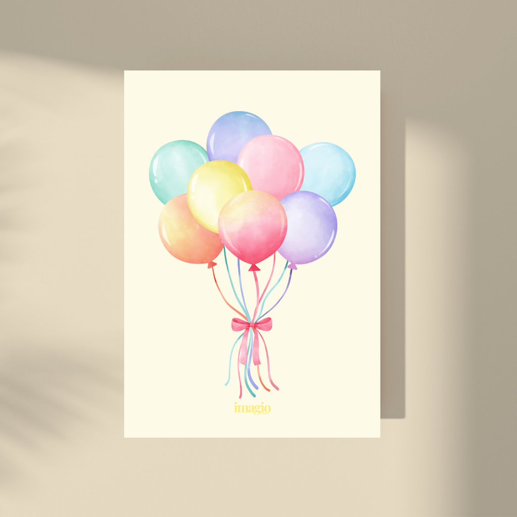 Balloons With Bow Tie Poster