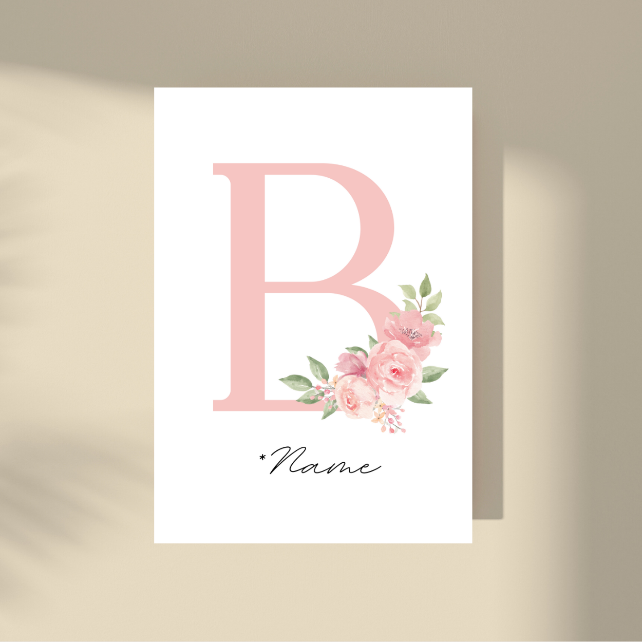 Personalizovano - Pink Flowers Početno slovo i ime