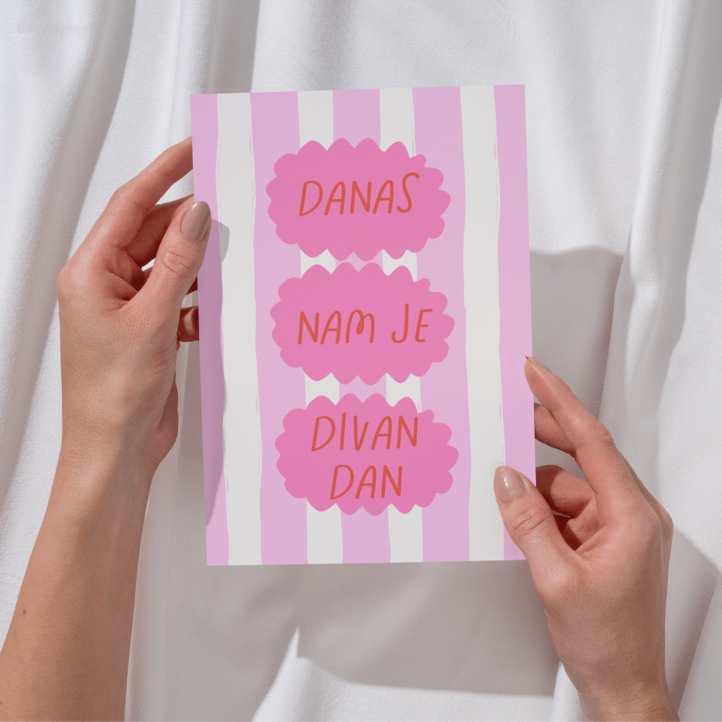 Čestitka - Danas nam je divan dan Roze