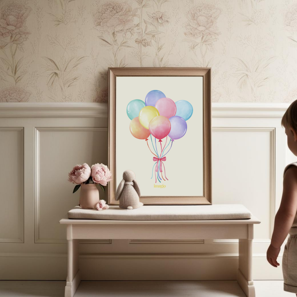 Balloons With Bow Tie Poster