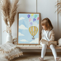 Boy Flying in the Balloon Poster