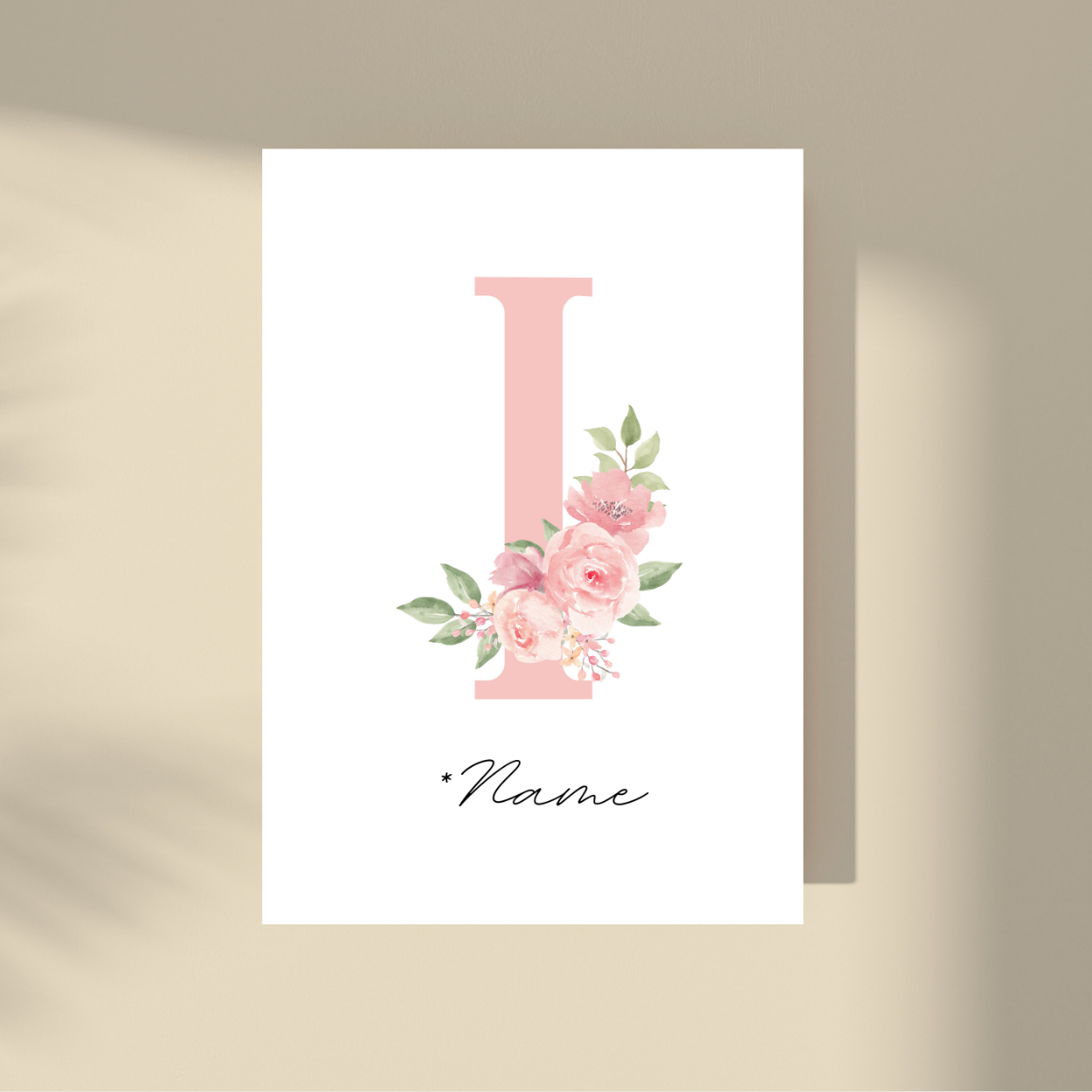 Personalizovano - Pink Flowers Početno slovo i ime