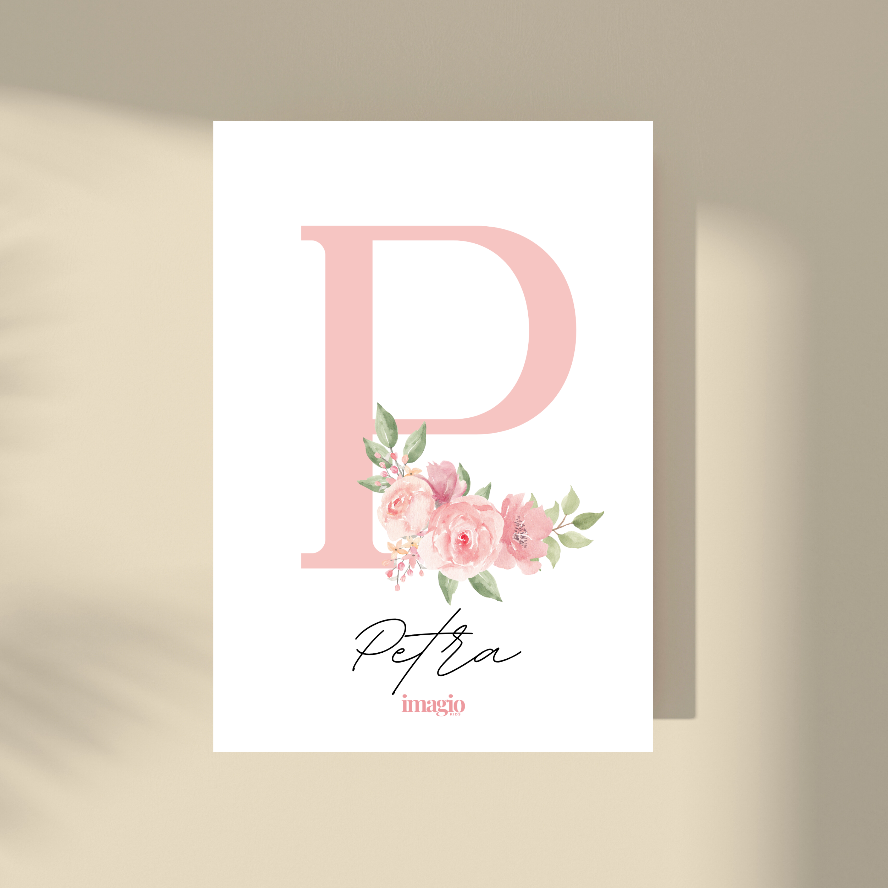 Personalizovano - Pink Flowers Početno slovo i ime