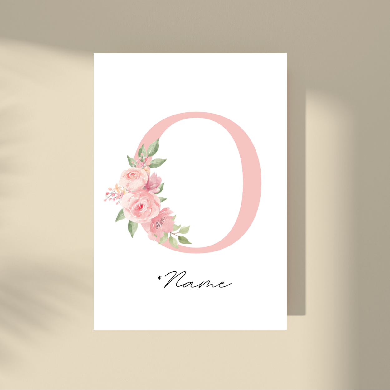 Personalizovano - Pink Flowers Početno slovo i ime