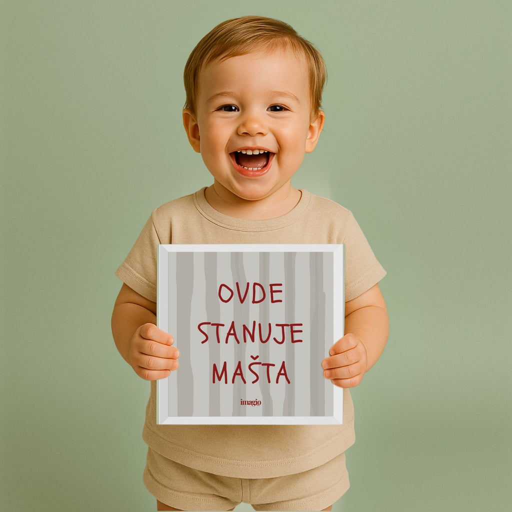 Minijatura - Ovde stanuje mašta - Beli ram Latinica/Ćirilica