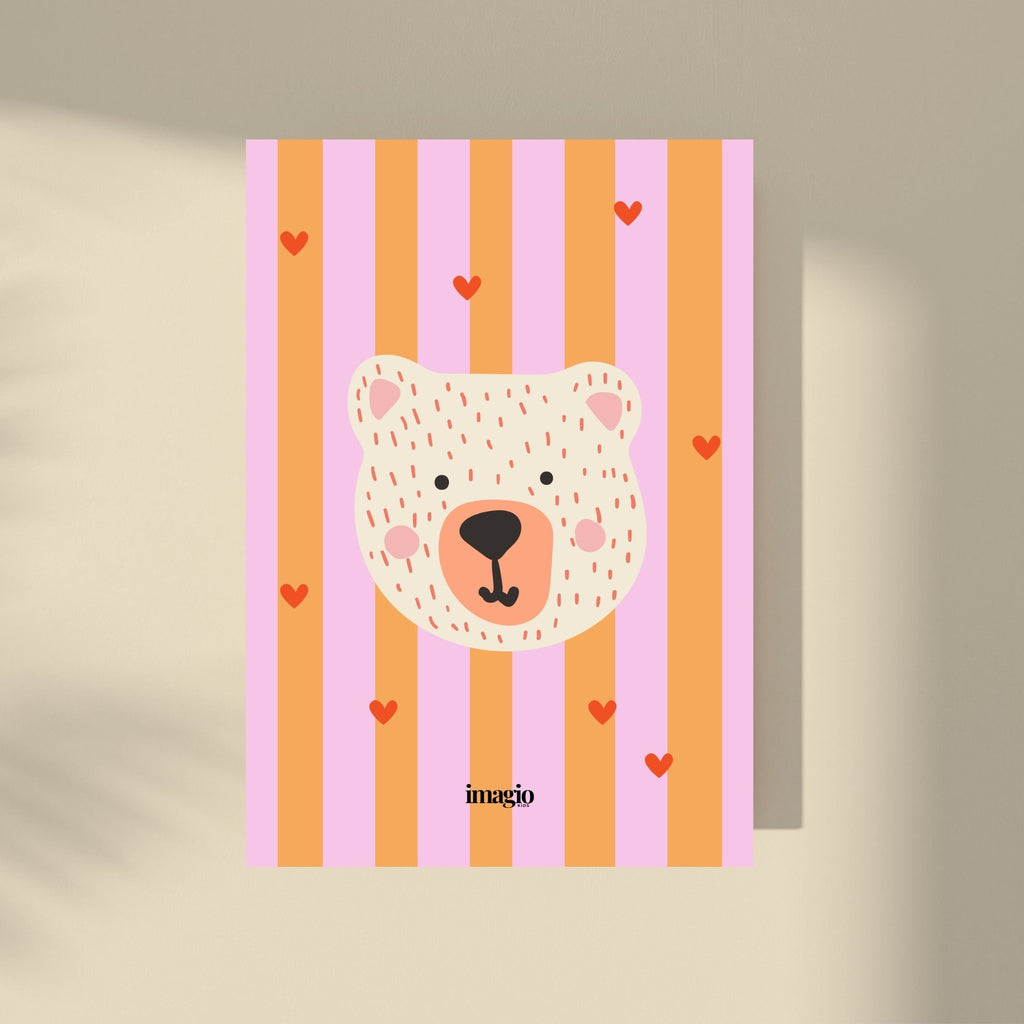 Teddy Bear - Narandžaste linije Poster