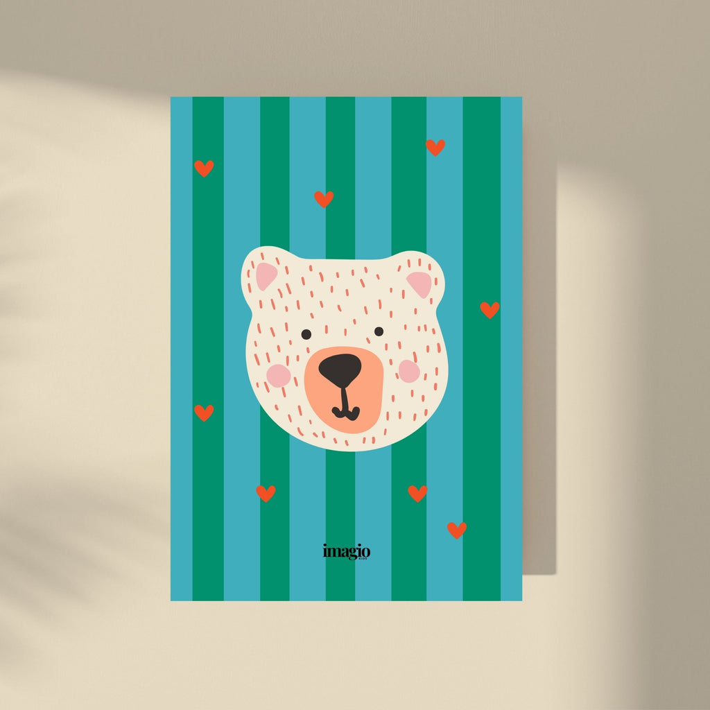 Teddy Bear - Zelene linije Poster