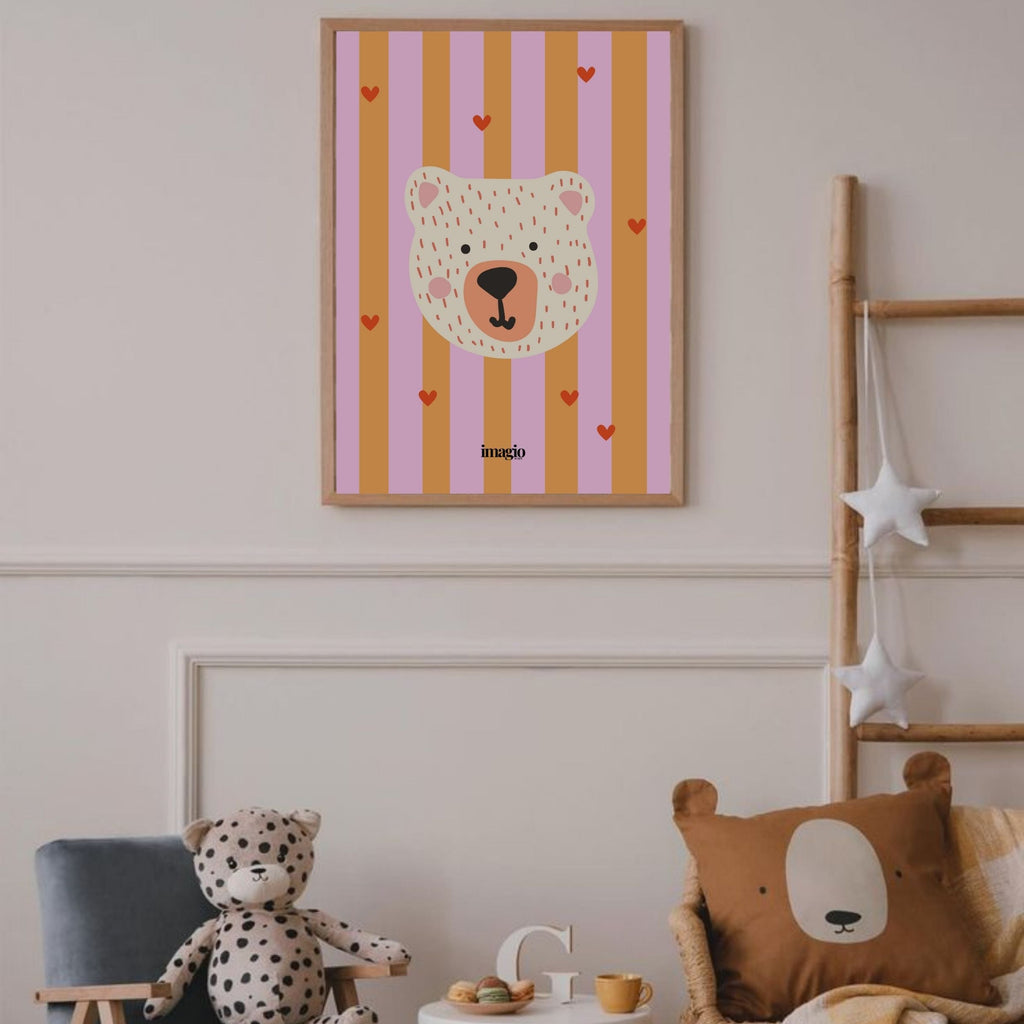 Teddy Bear - Narandžaste linije Poster