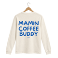 Majica dugih rukava - Bež - Mamin coffee buddy - Plava