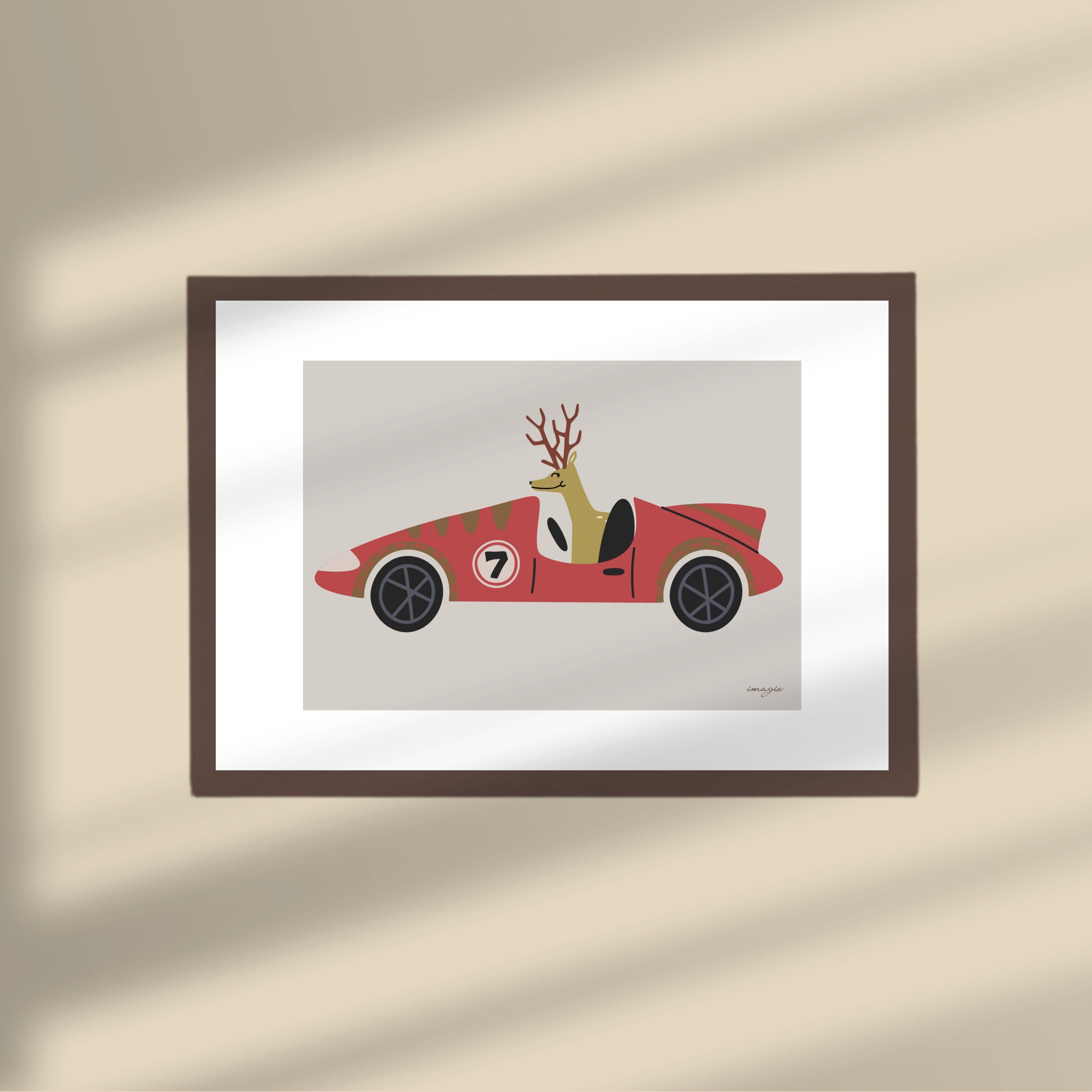 Slika 23x32cm - Jelen - Orah ram